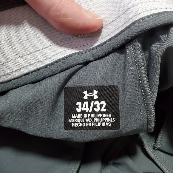 UNDER ARMOUR UA Drive Straight Leg Golf Pants Stretch Downpour Grey Men 34 x 32" - Picture 10 of 15